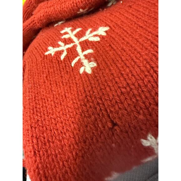 VTG Eddie Bauer Womens L 100% Wool Christmas Sweater Red Snowflake Thick Cozy - Picture 3 of 5